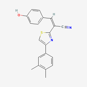 (Z)-2-(4-(3,4-dimethylphenyl)thiazol-2-yl)-3-(4-hydroxyphenyl)acrylonitrile