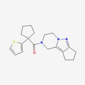 (3,4,8,9-tetrahydro-1H-cyclopenta[3,4]pyrazolo[1,5-a]pyrazin-2(7H)-yl)(1-(thiophen-2-yl)cyclopentyl)methanone