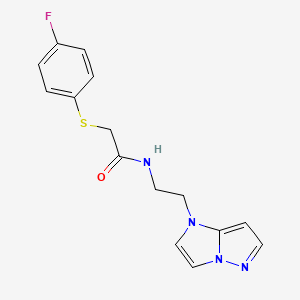 N-(2-(1H-imidazo[1,2-b]pyrazol-1-yl)ethyl)-2-((4-fluorophenyl)thio)acetamide