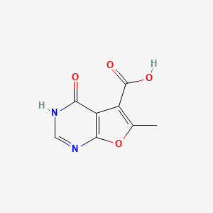 molecular formula C8H6N2O4 B2974535 6-methyl-4-oxo-3H,4H-furo[2,3-d]pyrimidine-5-carboxylic acid CAS No. 852399-94-1