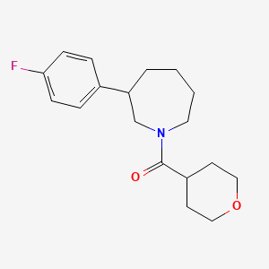 molecular formula C18H24FNO2 B2974537 (3-(4-fluorophenyl)azepan-1-yl)(tetrahydro-2H-pyran-4-yl)methanone CAS No. 1797350-60-7