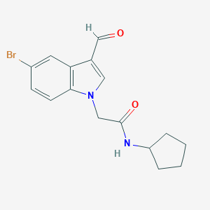 2-(5-bromo-3-formyl-1H-indol-1-yl)-N-cyclopentylacetamide