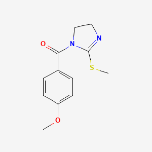 molecular formula C12H14N2O2S B2974542 (4-Methoxyphenyl)-(2-methylsulfanyl-4,5-dihydroimidazol-1-yl)methanone CAS No. 313684-13-8