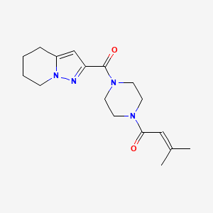 3-Methyl-1-(4-(4,5,6,7-tetrahydropyrazolo[1,5-a]pyridine-2-carbonyl)piperazin-1-yl)but-2-en-1-one