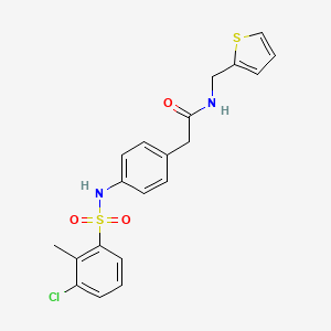 2-(4-(3-chloro-2-methylphenylsulfonamido)phenyl)-N-(thiophen-2-ylmethyl)acetamide