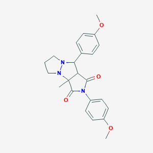molecular formula C23H25N3O4 B297456 2,9-bis(4-methoxyphenyl)-3a-methyltetrahydro-5H-pyrazolo[1,2-a]pyrrolo[3,4-c]pyrazole-1,3(2H,3aH)-dione 