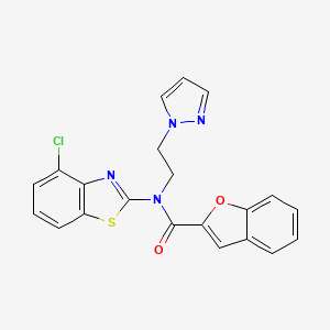 N-(2-(1H-pyrazol-1-yl)ethyl)-N-(4-chlorobenzo[d]thiazol-2-yl)benzofuran-2-carboxamide