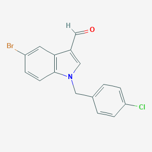 molecular formula C16H11BrClNO B297457 5-bromo-1-(4-chlorobenzyl)-1H-indole-3-carbaldehyde 