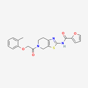 molecular formula C20H19N3O4S B2974571 N-(5-(2-(o-tolyloxy)acetyl)-4,5,6,7-tetrahydrothiazolo[5,4-c]pyridin-2-yl)furan-2-carboxamide CAS No. 1351646-85-9