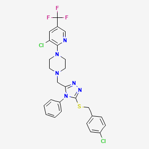 1-({5-[(4-chlorobenzyl)sulfanyl]-4-phenyl-4H-1,2,4-triazol-3-yl}methyl)-4-[3-chloro-5-(trifluoromethyl)-2-pyridinyl]piperazine