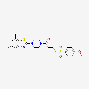 1-(4-(5,7-Dimethylbenzo[d]thiazol-2-yl)piperazin-1-yl)-4-((4-methoxyphenyl)sulfonyl)butan-1-one