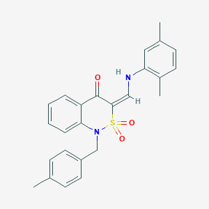 (3E)-3-{[(2,5-dimethylphenyl)amino]methylene}-1-(4-methylbenzyl)-1H-2,1-benzothiazin-4(3H)-one 2,2-dioxide