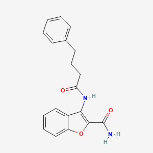 molecular formula C19H18N2O3 B2974588 3-(4-Phenylbutanamido)benzofuran-2-carboxamide CAS No. 898355-01-6