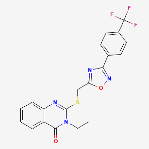 3-ethyl-2-(((3-(4-(trifluoromethyl)phenyl)-1,2,4-oxadiazol-5-yl)methyl)thio)quinazolin-4(3H)-one
