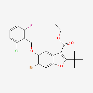 Ethyl 6-bromo-2-tert-butyl-5-[(2-chloro-6-fluorophenyl)methoxy]-1-benzofuran-3-carboxylate