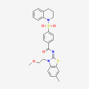 (Z)-4-((3,4-dihydroquinolin-1(2H)-yl)sulfonyl)-N-(3-(2-methoxyethyl)-6-methylbenzo[d]thiazol-2(3H)-ylidene)benzamide