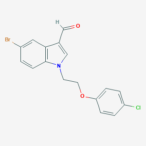 molecular formula C17H13BrClNO2 B297461 5-bromo-1-[2-(4-chlorophenoxy)ethyl]-1H-indole-3-carbaldehyde 