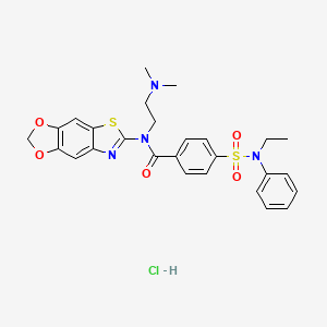 N-([1,3]dioxolo[4',5':4,5]benzo[1,2-d]thiazol-6-yl)-N-(2-(dimethylamino)ethyl)-4-(N-ethyl-N-phenylsulfamoyl)benzamide hydrochloride