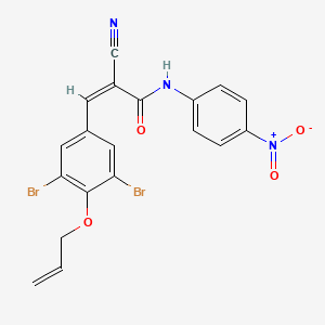 (Z)-2-Cyano-3-(3,5-dibromo-4-prop-2-enoxyphenyl)-N-(4-nitrophenyl)prop-2-enamide