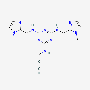 2-N,4-N-Bis[(1-methylimidazol-2-yl)methyl]-6-N-prop-2-ynyl-1,3,5-triazine-2,4,6-triamine
