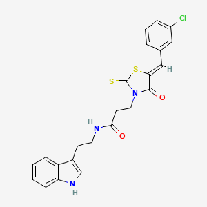 (Z)-N-(2-(1H-indol-3-yl)ethyl)-3-(5-(3-chlorobenzylidene)-4-oxo-2-thioxothiazolidin-3-yl)propanamide