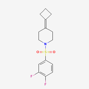 molecular formula C15H17F2NO2S B2974627 4-Cyclobutylidene-1-(3,4-difluorophenyl)sulfonylpiperidine CAS No. 2319638-98-5