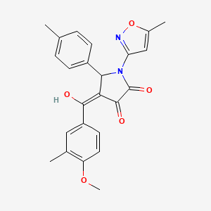 molecular formula C24H22N2O5 B2974628 3-hydroxy-4-(4-methoxy-3-methylbenzoyl)-1-(5-methylisoxazol-3-yl)-5-(p-tolyl)-1H-pyrrol-2(5H)-one CAS No. 618873-49-7