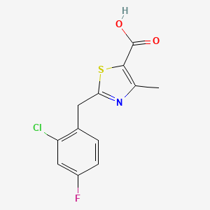2-[(2-Chloro-4-fluorophenyl)methyl]-4-methyl-1,3-thiazole-5-carboxylic acid