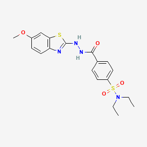 molecular formula C19H22N4O4S2 B2974634 N,N-diethyl-4-(2-(6-methoxybenzo[d]thiazol-2-yl)hydrazinecarbonyl)benzenesulfonamide CAS No. 851979-67-4