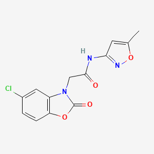 molecular formula C13H10ClN3O4 B2974640 2-(5-chloro-2-oxobenzo[d]oxazol-3(2H)-yl)-N-(5-methylisoxazol-3-yl)acetamide CAS No. 902254-96-0