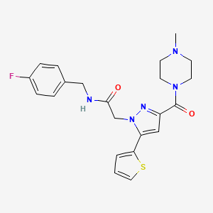 N-(4-fluorobenzyl)-2-(3-(4-methylpiperazine-1-carbonyl)-5-(thiophen-2-yl)-1H-pyrazol-1-yl)acetamide