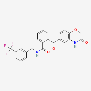 molecular formula C24H17F3N2O4 B2974651 2-[(3-氧代-3,4-二氢-2H-1,4-苯并恶嗪-6-基)羰基]-N-[3-(三氟甲基)苄基]苯甲酰胺 CAS No. 861209-40-7