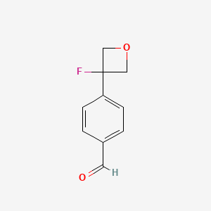 molecular formula C10H9FO2 B2974652 4-(3-Fluorooxetan-3-yl)benzaldehyde CAS No. 1556220-74-6