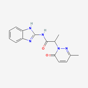 molecular formula C15H15N5O2 B2974655 N-(1H-benzo[d]imidazol-2-yl)-2-(3-methyl-6-oxopyridazin-1(6H)-yl)propanamide CAS No. 1234949-55-3