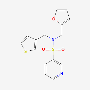 molecular formula C15H14N2O3S2 B2974656 N-(furan-2-ylmethyl)-N-(thiophen-3-ylmethyl)pyridine-3-sulfonamide CAS No. 1324548-62-0