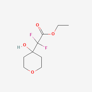 molecular formula C9H14F2O4 B2974667 2,2-二氟-2-(4-羟基氧杂-4-基)乙酸乙酯 CAS No. 1250484-50-4
