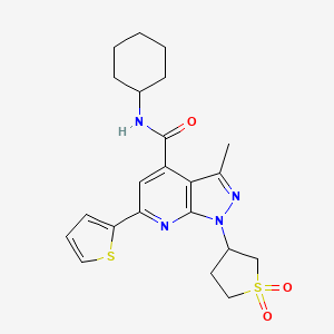 N-cyclohexyl-1-(1,1-dioxidotetrahydrothiophen-3-yl)-3-methyl-6-(thiophen-2-yl)-1H-pyrazolo[3,4-b]pyridine-4-carboxamide