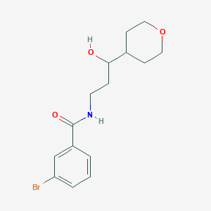 3-bromo-N-(3-hydroxy-3-(tetrahydro-2H-pyran-4-yl)propyl)benzamide