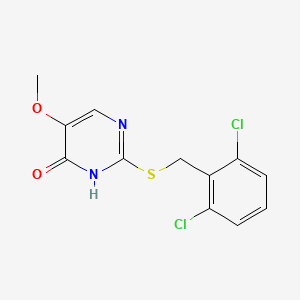 molecular formula C12H10Cl2N2O2S B2974684 2-[(2,6-二氯苄基)硫烷基]-5-甲氧基-4-嘧啶醇 CAS No. 338955-80-9