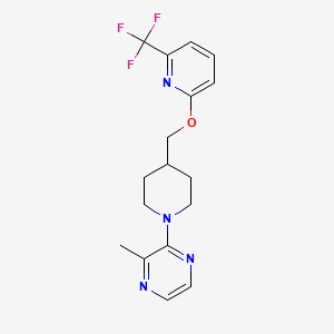molecular formula C17H19F3N4O B2974692 2-Methyl-3-[4-({[6-(trifluoromethyl)pyridin-2-yl]oxy}methyl)piperidin-1-yl]pyrazine CAS No. 2198168-57-7