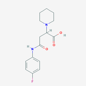 molecular formula C15H19FN2O3 B2974693 4-((4-Fluorophenyl)amino)-4-oxo-2-(piperidin-1-yl)butanoic acid CAS No. 899745-14-3