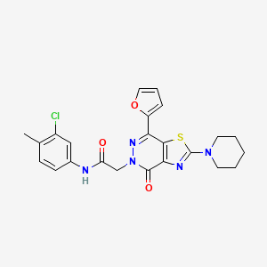 molecular formula C23H22ClN5O3S B2974694 N-(3-chloro-4-methylphenyl)-2-(7-(furan-2-yl)-4-oxo-2-(piperidin-1-yl)thiazolo[4,5-d]pyridazin-5(4H)-yl)acetamide CAS No. 1105241-79-9