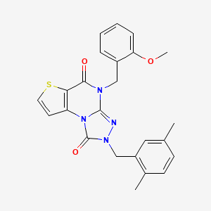 molecular formula C24H22N4O3S B2974697 2-(2,5-二甲基苄基)-4-(2-甲氧基苄基)噻吩并[2,3-e][1,2,4]三唑并[4,3-a]嘧啶-1,5(2H,4H)-二酮 CAS No. 1359325-52-2