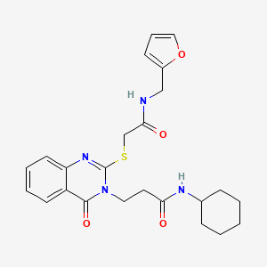 N-cyclohexyl-3-[2-[2-(furan-2-ylmethylamino)-2-oxoethyl]sulfanyl-4-oxoquinazolin-3-yl]propanamide