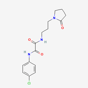 molecular formula C15H18ClN3O3 B2974707 N'-(4-chlorophenyl)-N-[3-(2-oxopyrrolidin-1-yl)propyl]oxamide CAS No. 886899-80-5