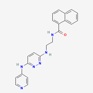 molecular formula C22H20N6O B2974712 N-(2-((6-(pyridin-4-ylamino)pyridazin-3-yl)amino)ethyl)-1-naphthamide CAS No. 1021115-48-9