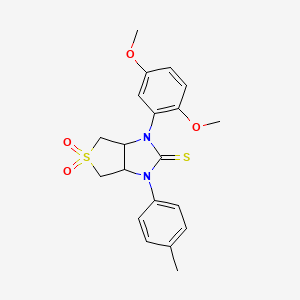 1-(2,5-dimethoxyphenyl)-3-(p-tolyl)tetrahydro-1H-thieno[3,4-d]imidazole-2(3H)-thione 5,5-dioxide