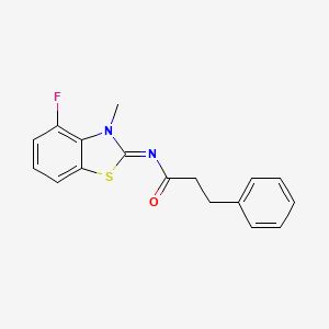 N-(4-fluoro-3-methyl-1,3-benzothiazol-2-ylidene)-3-phenylpropanamide