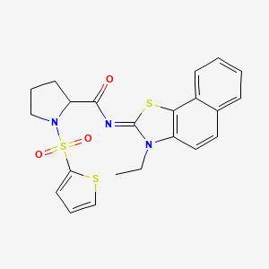 (E)-N-(3-ethylnaphtho[2,1-d]thiazol-2(3H)-ylidene)-1-(thiophen-2-ylsulfonyl)pyrrolidine-2-carboxamide