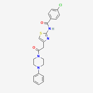 4-chloro-N-(4-(2-oxo-2-(4-phenylpiperazin-1-yl)ethyl)thiazol-2-yl)benzamide
